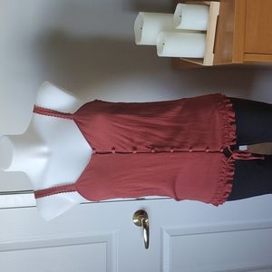 Burnt orange boho sleeveless blouse - Size small